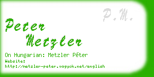 peter metzler business card